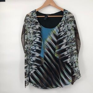 Bisou Bisou Top Size L with attached scarf or shrug
